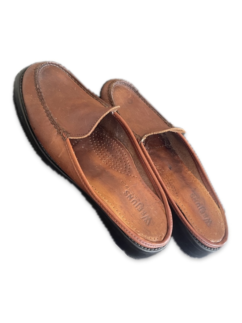 G.H. Bass & Co. Weejuns Brown Leather Penny Loafer Mules - Fits Women 7 / 7.5